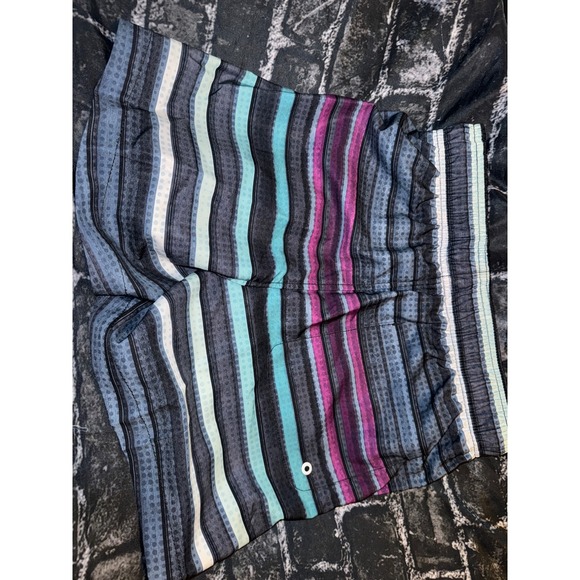 Speedo Mens 5.5" Volley Anthracite Cliff Stripe Swim Trunks, Purple, Size S, NWT - Picture 4 of 4